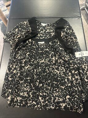 Studio I Black and Cream Floral Tank Top and Overlay